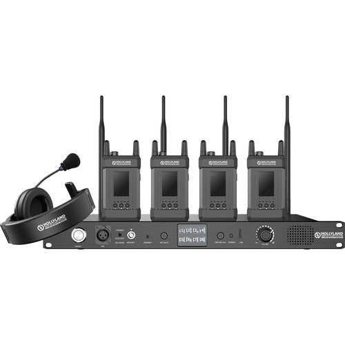 Sistema de intercomunicación inalámbrica de Hollyland Syscom 1000T Full-Duplex con 4 auriculares