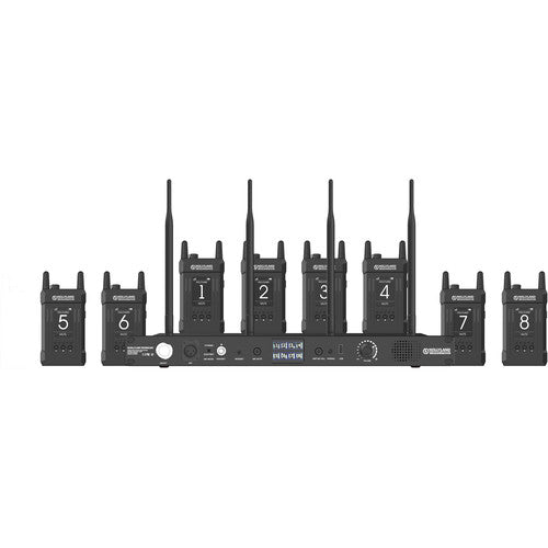 Sistema de intercomunicación inalámbrica de Hollyland Syscom 1000T-8B Full-Duplex con 8 auriculares