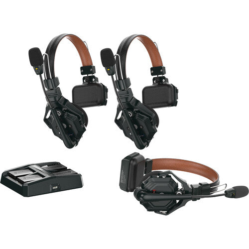 Sistema de intercomunicación inalámbrico Hollyland Solidcom C1 Pro-3S Full-Duplex con 3 auriculares (1,9 GHz)