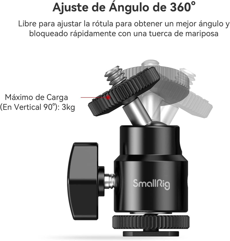 Microcabezales con zapata para cámaras SmallRig 2059 (Paquete de 2)