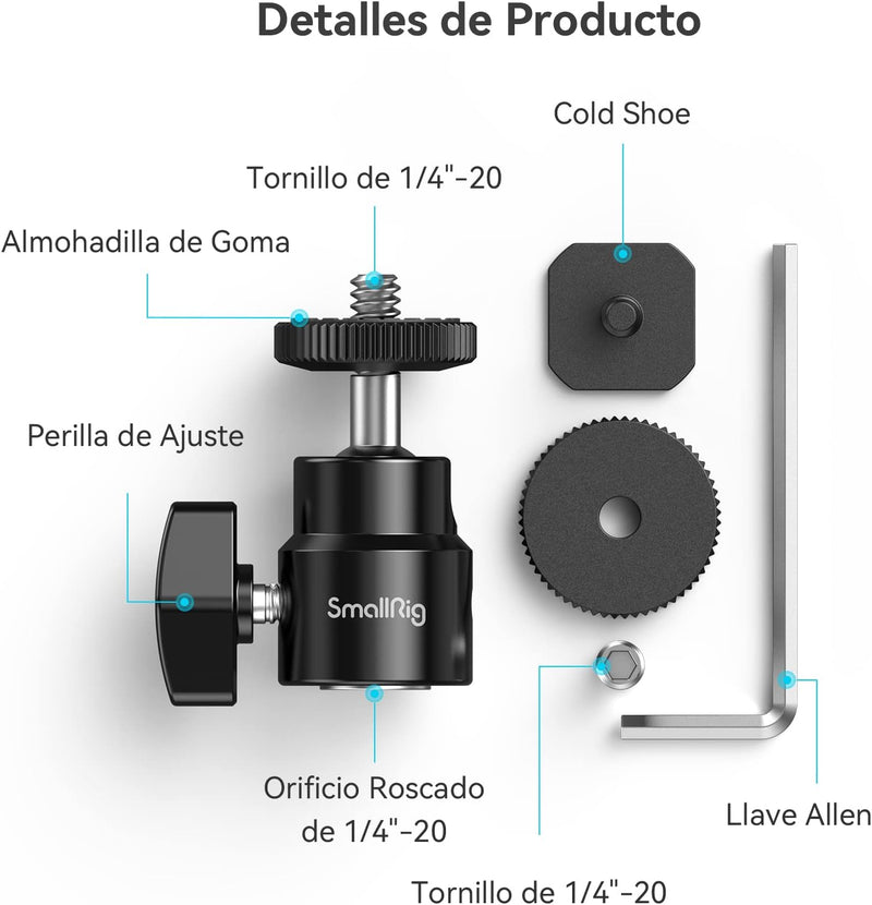 Microcabezales con zapata para cámaras SmallRig 2059 (Paquete de 2)