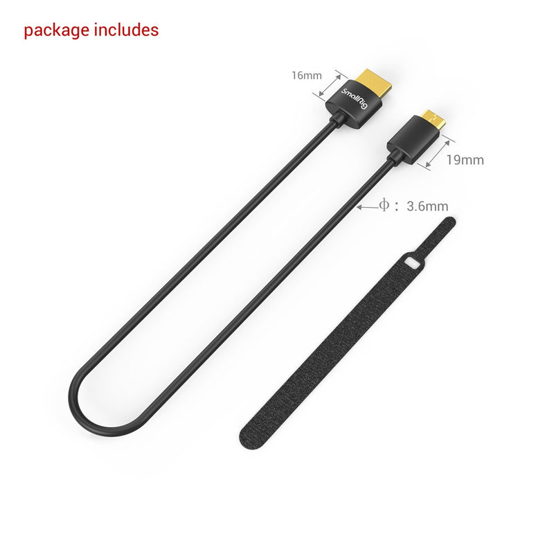 Cable Mini HDMI a HDMI Ultra Slim 4K de 35cm SmallRig 3040