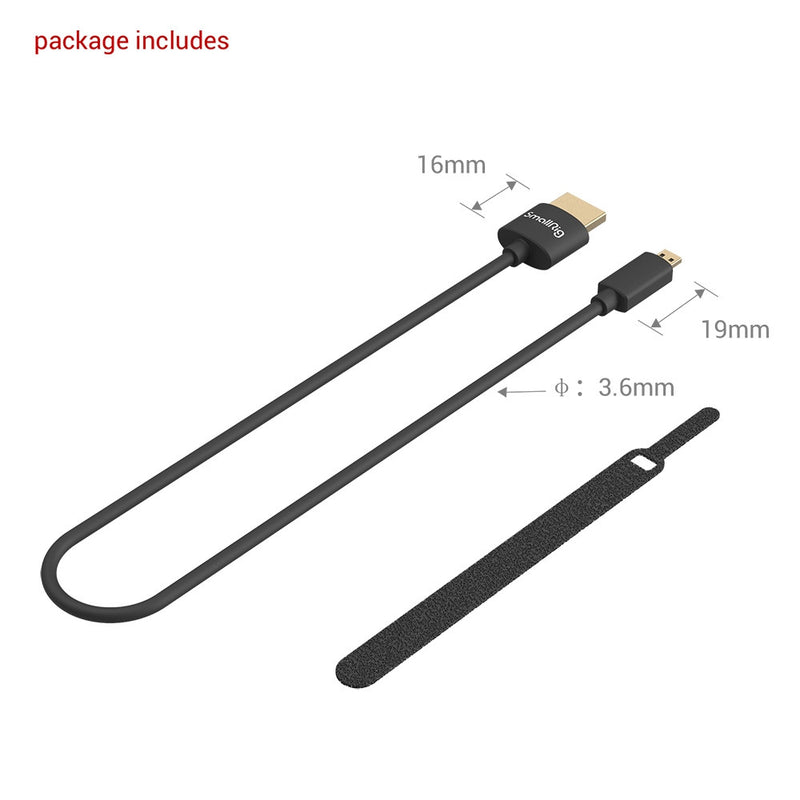 Cable micro HDMI a HDMI Ultra Slim 4K de 35cm SmallRig 3042