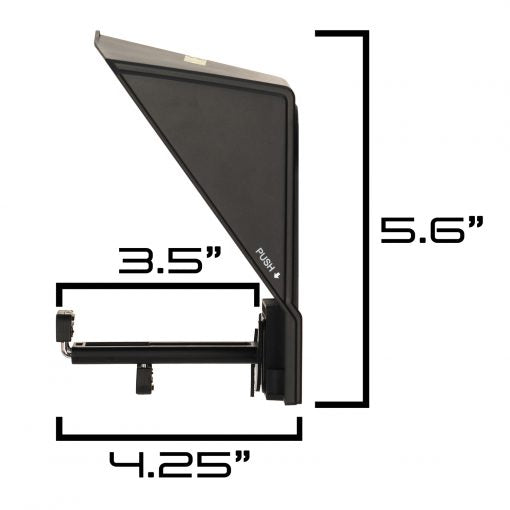 Dimensiones en pulgadas del TELEPROMPTERPARATELEFONOHOMESTREAMPARACAMARASDSLRYSINESPEJOCONARODELUZDE45cm1