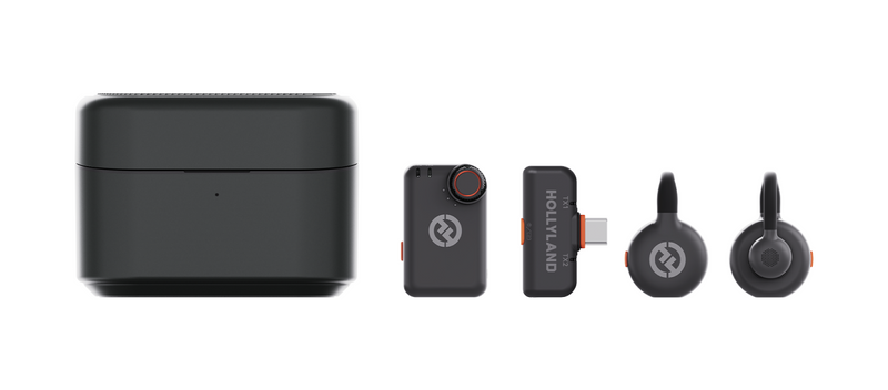 Hollyland LARK M2S Mini Combo - Sistema de Micrófono Inalámbrico para Cámaras y Dispositivos Móviles (2.4 GHz)