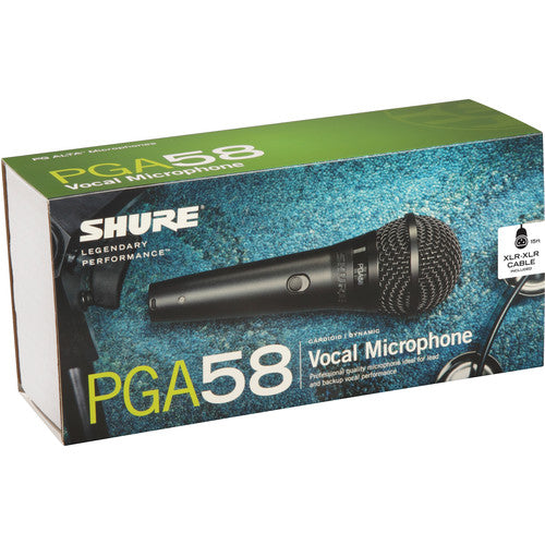 Micrófono vocal dinámico Shure PGA58 (Cable XLR)