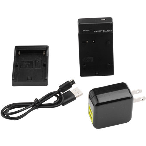 Cargador de batería DV individual ikan y adaptador de pared USB con placa Sony L-Series