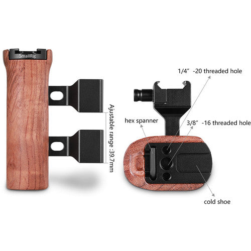 Mango lateral de madera SmallRig con abrazadera NATO