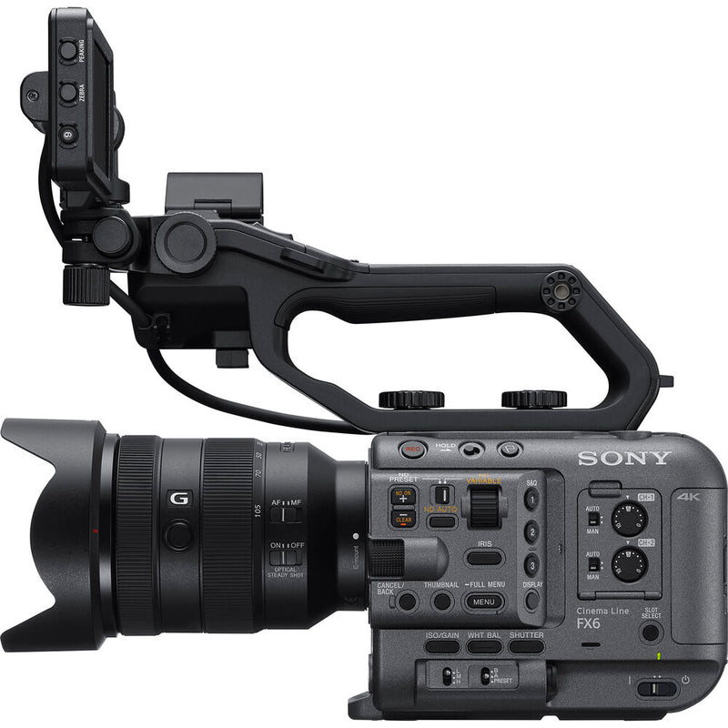 Cámara de Cine Digital Sony FX6 con lente Sony FE 24-105mm f/4 G OSS