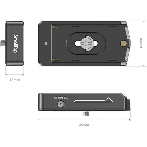 Placa adaptador de batería NP-F Lite para BMPCC 4K 6K