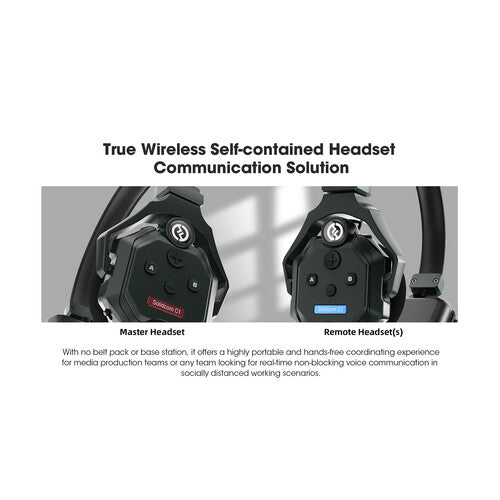 Sistema de intercomunicación inalámbrico Hollyland Solidcom C1 Full duplex con 4 auriculares inalámbricos